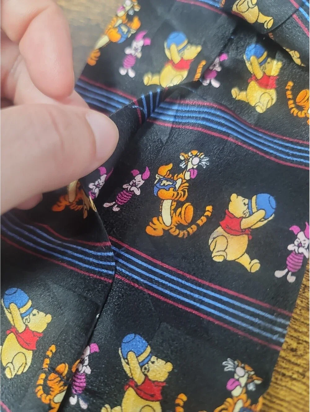 Disney Winnie the Pooh 100 Acre Collection Silk Tie Tigger Pooh And Piglet Black